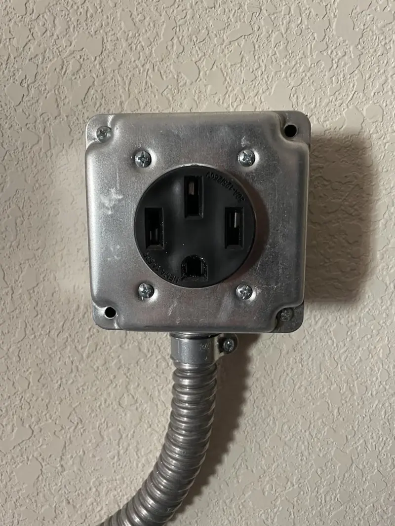 NEMA 14-50 outlet installed for Electrical Panel Upgrade in Leon Valley